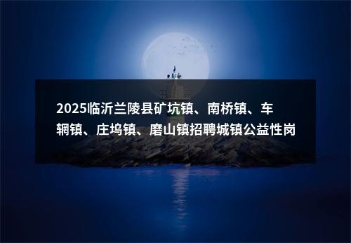 2025临沂兰陵县矿坑镇、南桥镇、车辋镇、庄坞镇、磨山镇招聘城镇公益性岗位人员（18人） 图片