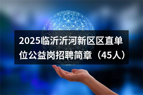 2025临沂沂河新区区直单位公益岗招聘简章（45人） 图片