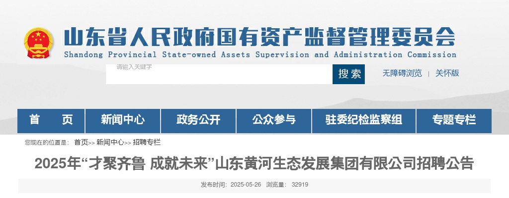 2025年“才聚齐鲁 成就未来”山东黄河生态发展集团有限公司招聘公告 图片